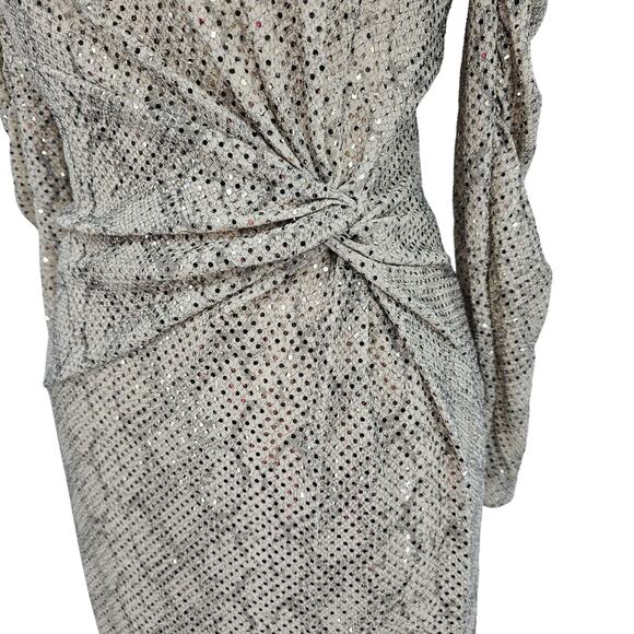 Anthropologie Skies Are Blue Womans size XS Animal Print Midi Dress Sequins NEW - Picture 3 of 9